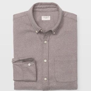 Men’s Club Monaco Thick Twill Shirt Taupe Size M